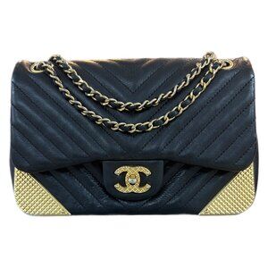 Chanel Chevron Quilted Rock The Corner Flap Shoulder Bag